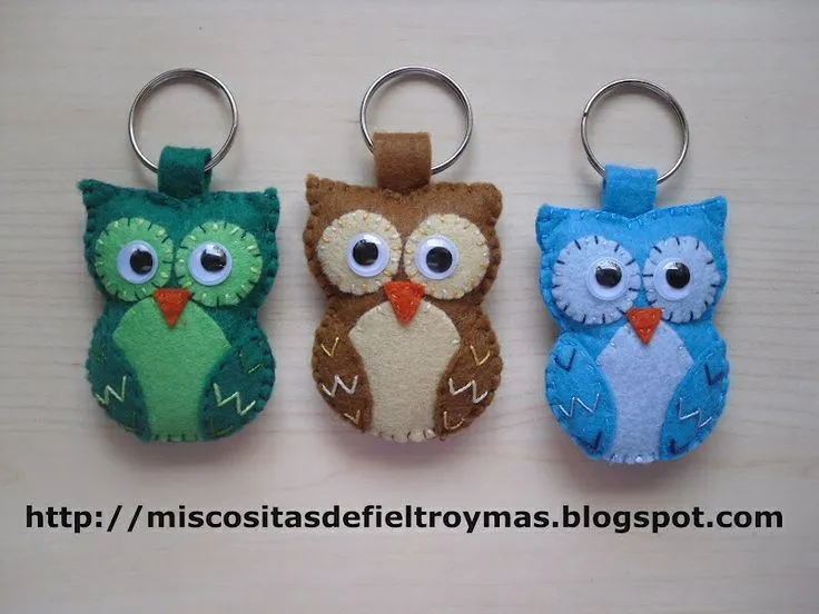 Llaveros fieltro | Búhos--Llaveros | Pinterest