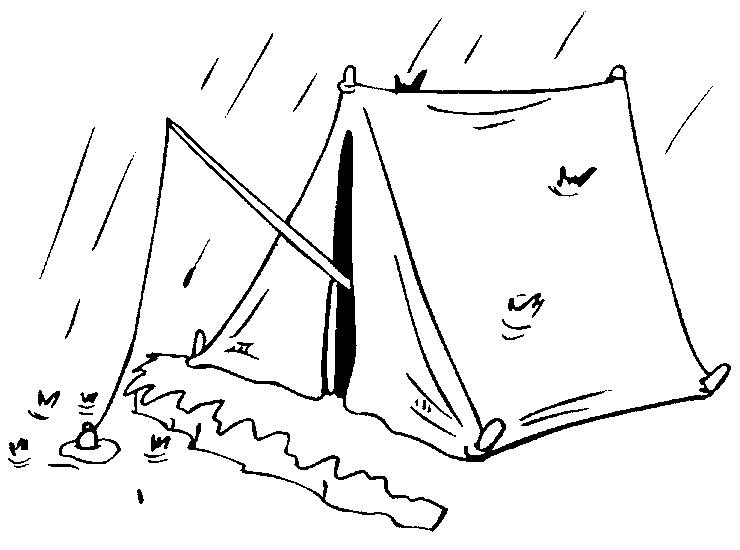 Lloviendo en tienda de campaña ~ Dibujos para Colorear Infantil