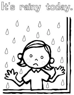  ... Un día de lluvia. (Nurie = Dibujos para colorear en japonés) para