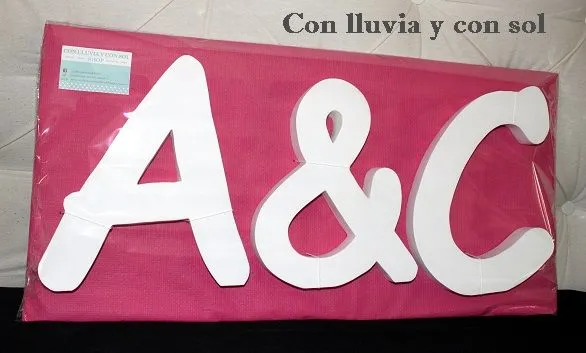 Con lluvia y con sol shop: LETRAS DE MADERA PARA LA BODA DE CONCHI