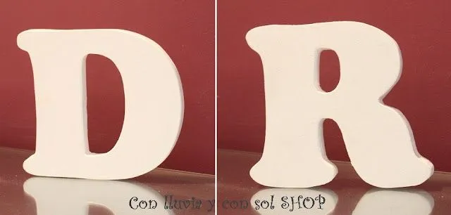 Con lluvia y con sol shop: MÁS LETRAS DECORATIVAS DE MADERA