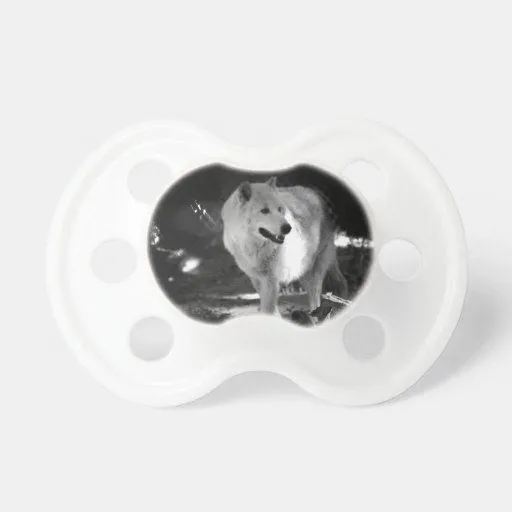 lobo blanco chupetes para bebés de Zazzle.