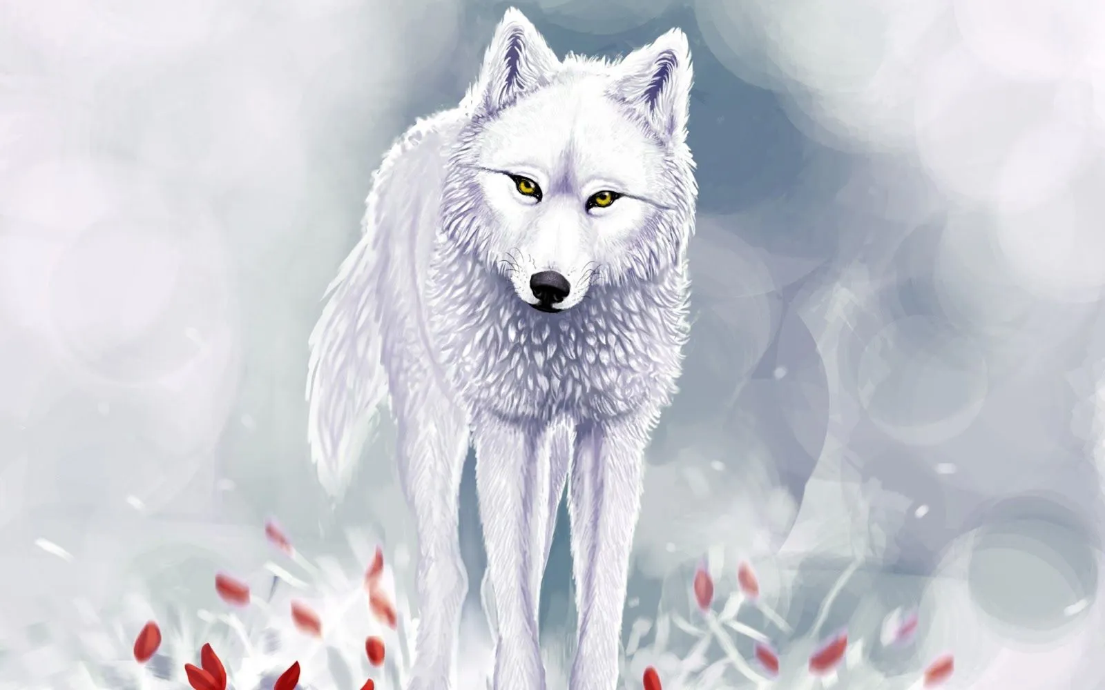 Lobo Blanco de Ojos Ámbar - Fondos de Pantalla HD - Wallpapers HD