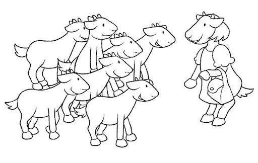 El lobo y los 7 cabritos para pintar - Imagui