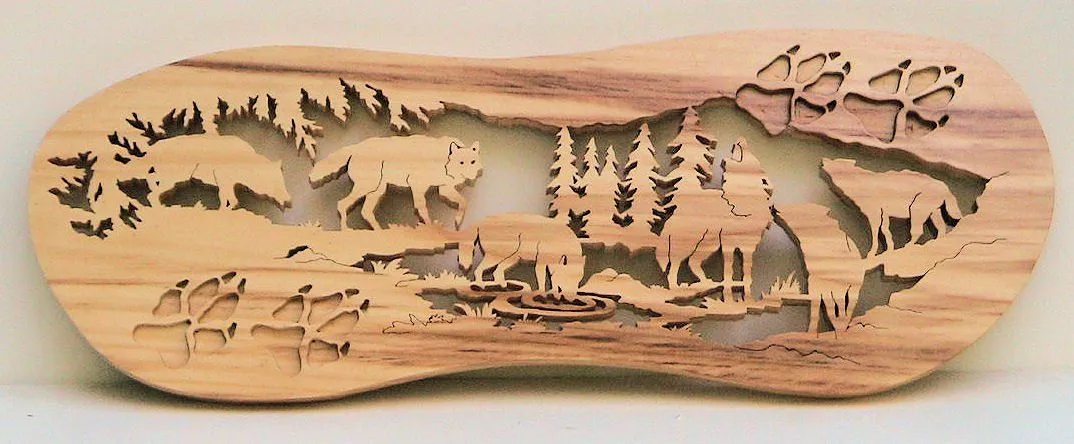 Lobos de madera del arte-imagen-Artesanía Madera-Identificación ...