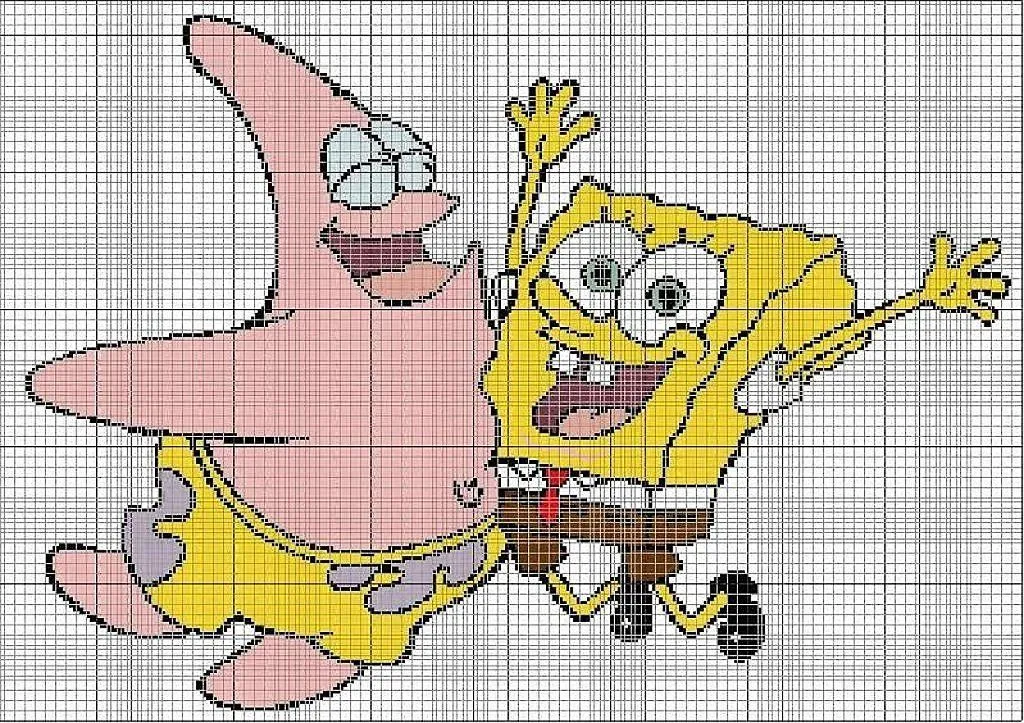 Una Locura de ideas !!! de punto de cruz: Bob Esponja y Patricio ...