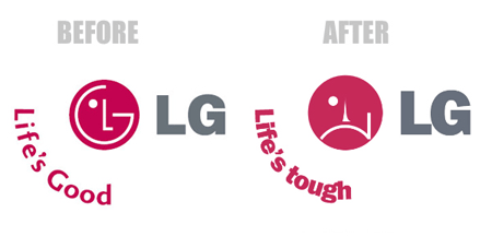 Logo de LG con cambios debido a la crisis | portafolio blog