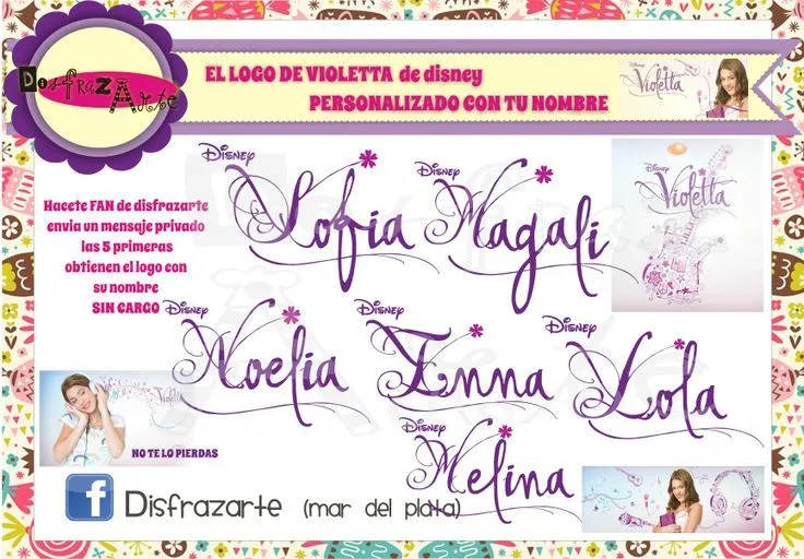 logo de Violetta de Disney personalizado con tu nombre https://www ...