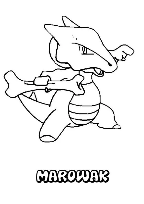 Dibujo Pokemon Marowak - Dibujos para colorear POKEMON TIERRA