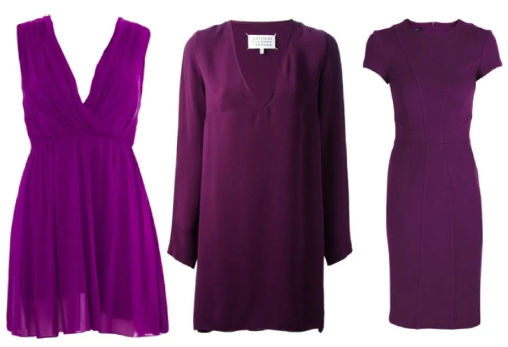 Cuatro looks con un vestido morado | Cuidar de tu belleza es ...