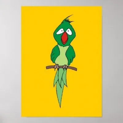 Loro del dibujo animado posters de Zazzle.