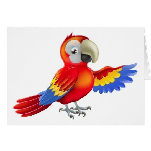 Loro punteagudo rojo del dibujo animado tarjeta de Zazzle.