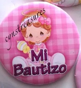 LOTE DE (12) BOTONES/PINS PRECIOUS MOMENTS BAUTIZO PINK | eBay