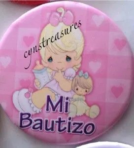 LOTE DE (12) BOTONES/PINS PRECIOUS MOMENTS BAUTIZO PINK | eBay