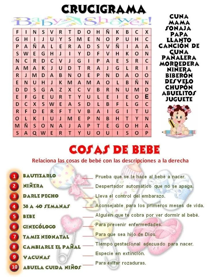 Loteria del bebé para imprimir - Imagui