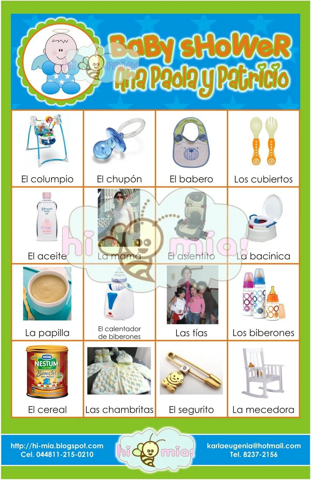 LOTERIA COMPLETA PARA BABY SHOWERS - Imagui