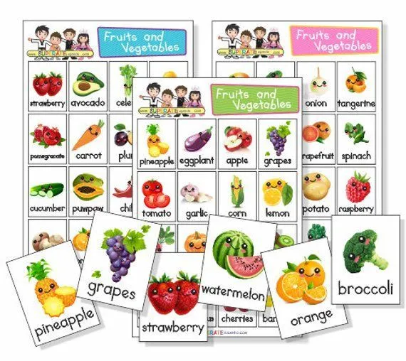 Lotería Frutas y Verduras en INGLES para imprimir Printable - Etsy México |  Verduras en ingles, Frutas y verduras, Verduras