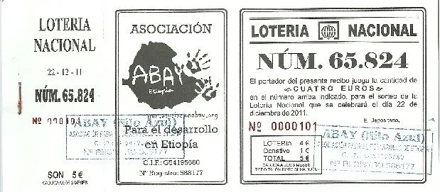 Lotería de Navidad Abay 2011: 65824 | Blog de la Asociación Abay