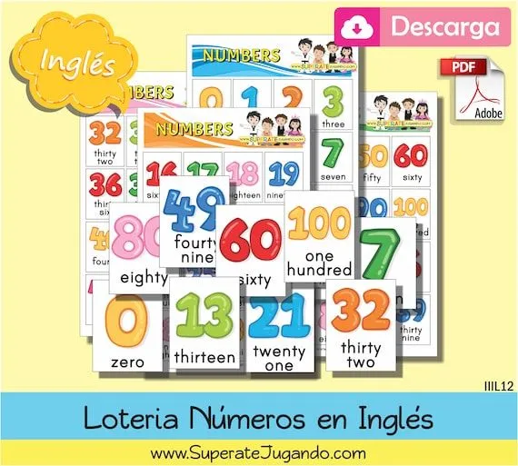 Loteria Números en Inglés para Imprimir / Printable Number - Etsy España