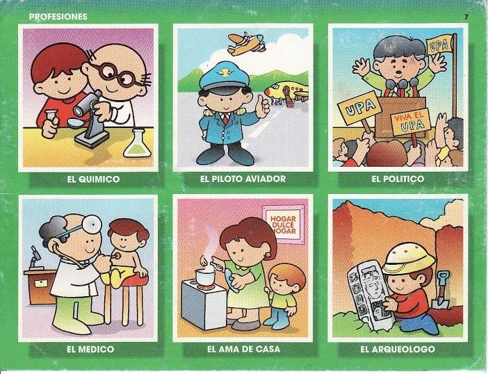 Loteria de oficios y profesiones en inglés para imprimir - Imagui