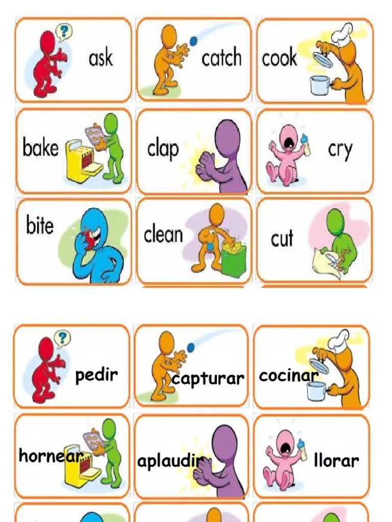 Loteria Verbos en Ingles | PDF