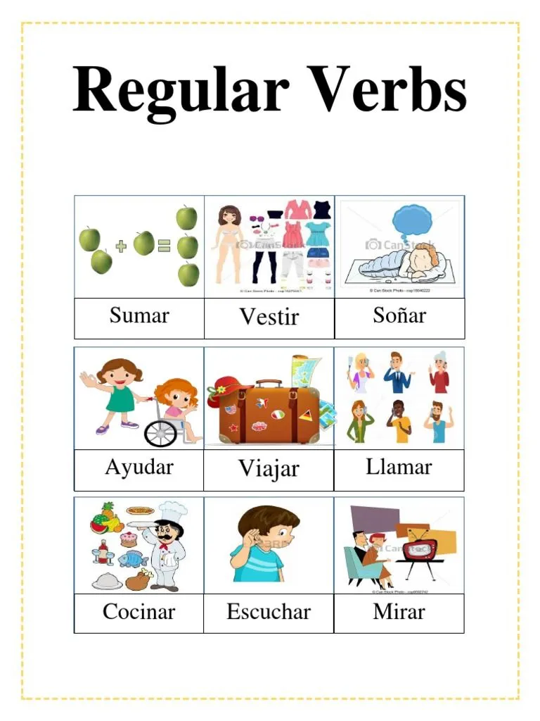 Loteria Verbos INGLES | PDF | Morphology | Semantics