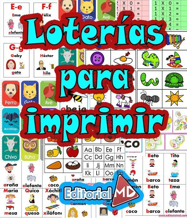 Loterias para Imprimir Para Niños de Primaria y Preescolar en PDF