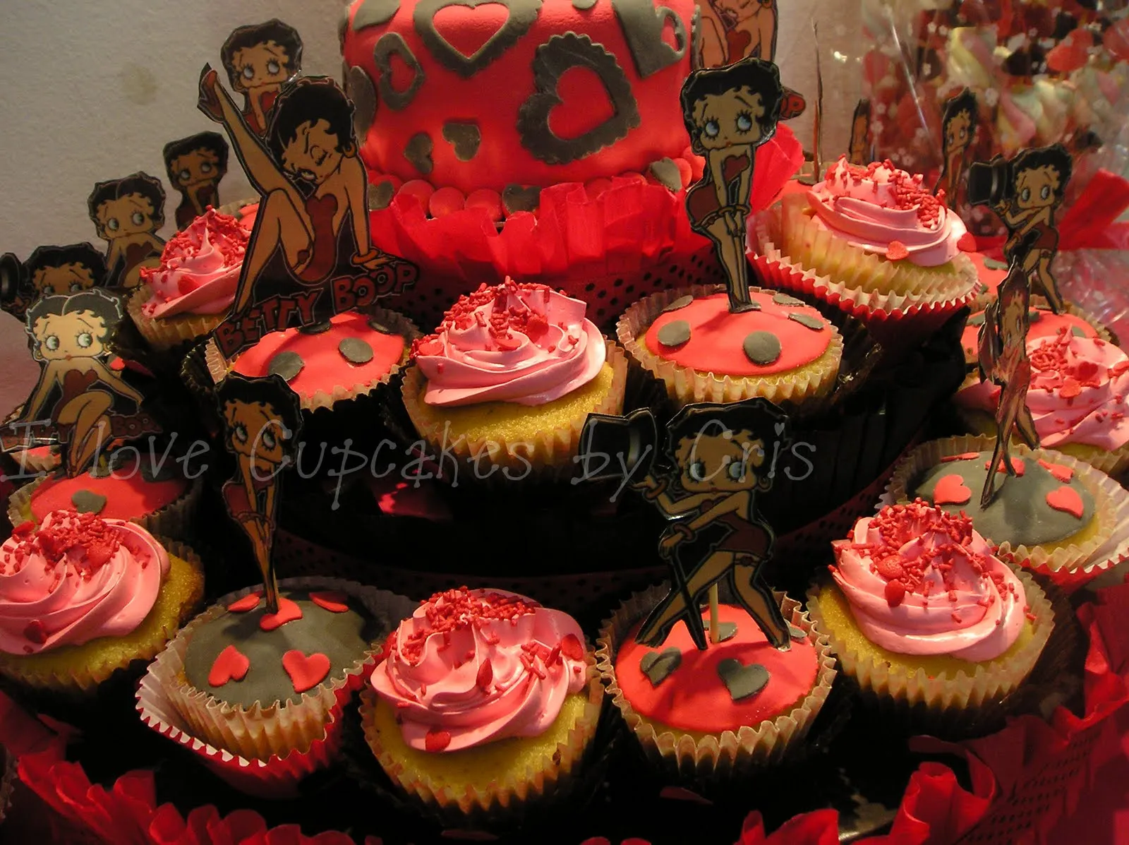 I love Cupcakes: Mesa dulce BETTY BOOP en rojo y negro!