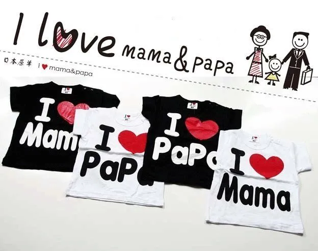 Wholesale Baby Shirt - Buy I Love Papa Mama Baby Shirt/T-Shirt Boy ...