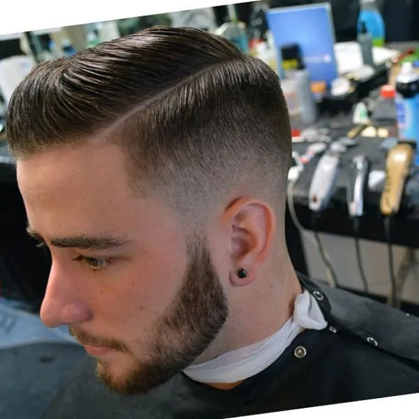 Low fade side part pomp for men | Hairstyles | Pinterest