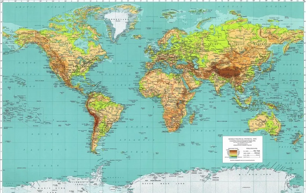 LUGARES DONDE VIAJAR: MAPAMUNDI. MAPA FÍSICO Y POLÍTICO DEL MUNDO