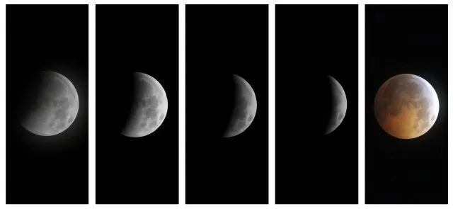 La luna, en las distintas fases del eclipse total | Qué.