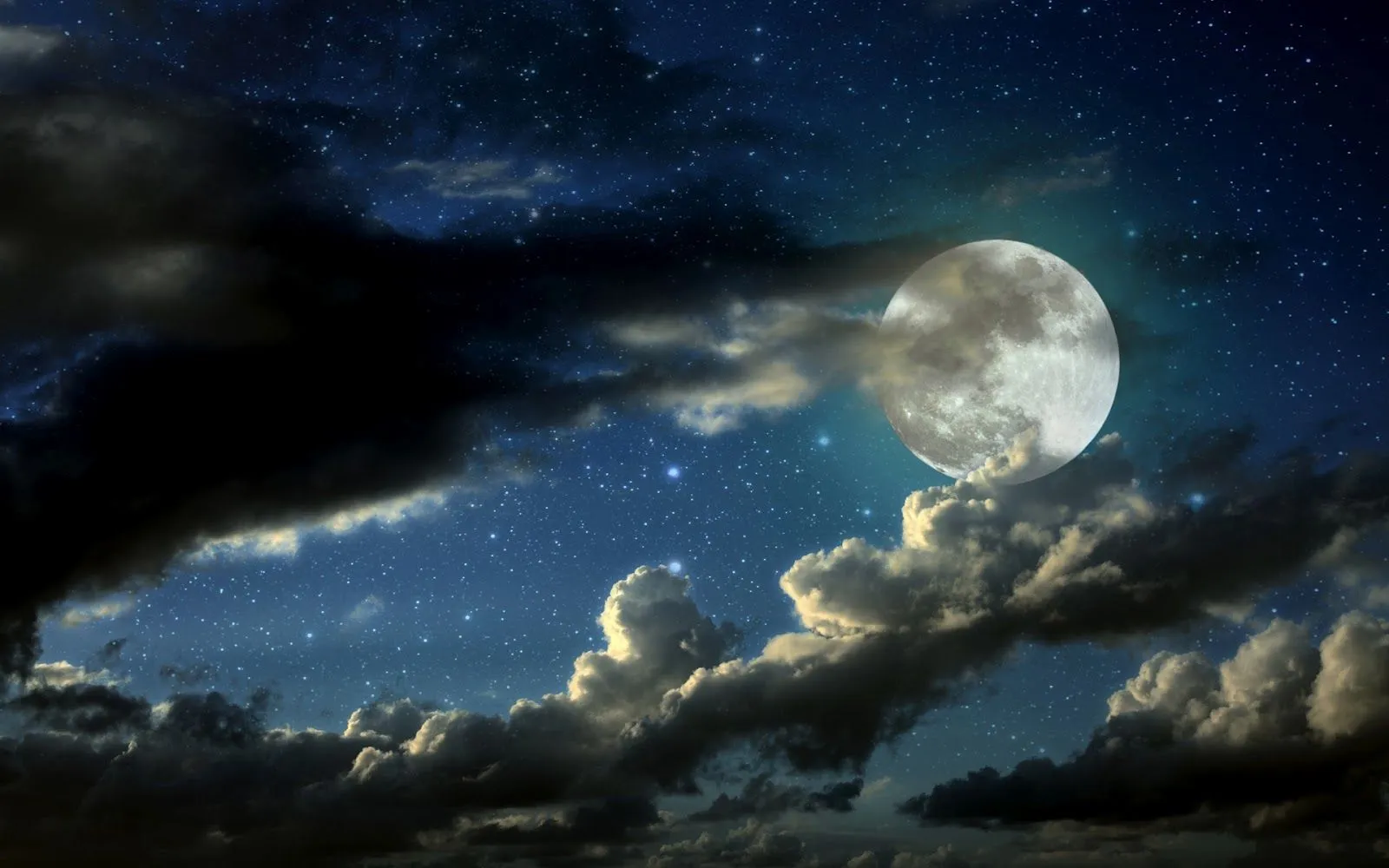 Luna Nubes y Estrellas - Fondos de Pantalla HD - Wallpapers HD