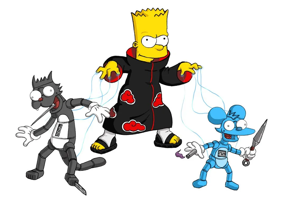 LA LUNA Y DE REGRESO: LOS SIMPSON COMO PERSONAJES DE NARUTO