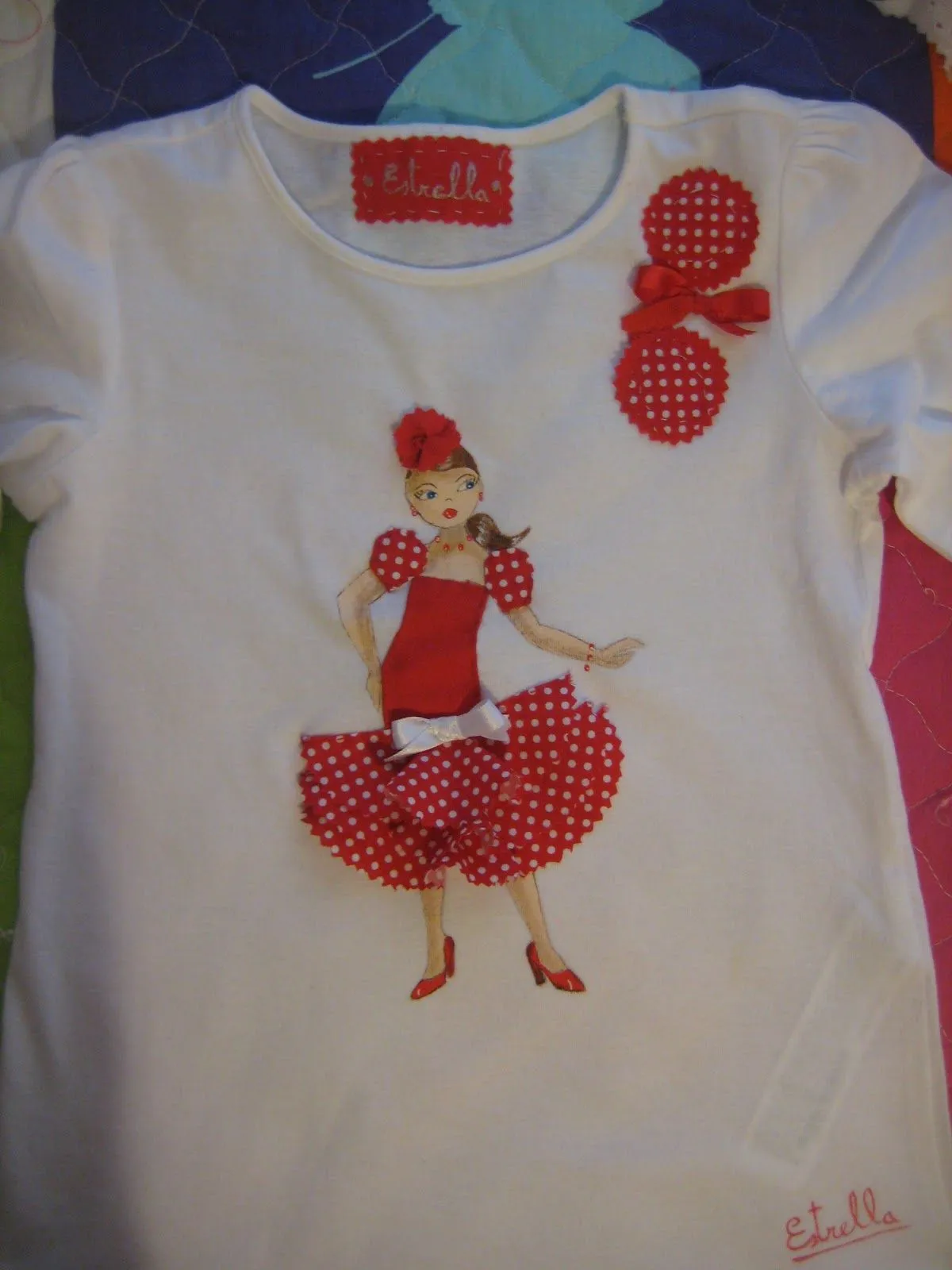 LUNARES Y ESTRELLAS: Camiseta Infantil Flamenca