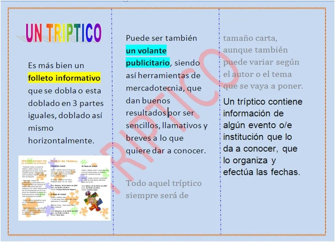 Ejemplo de un triptico - Imagui