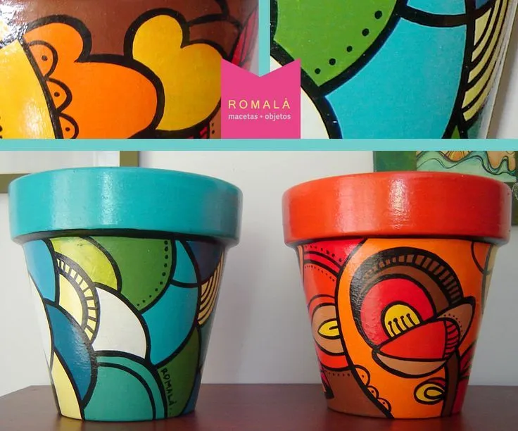 macetas pintadas a mano | painted pots | Pinterest