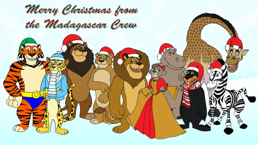 Madagascar Team Christmas Wallpaper (updated) by BennytheBeast on ...