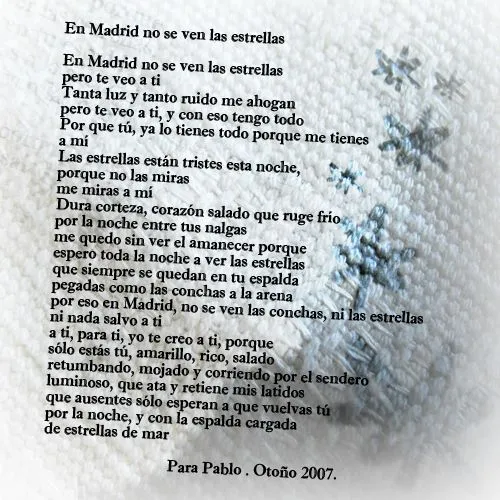 En Madrid no se ven las estrellas | Poemas en una servilleta