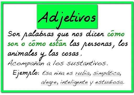 MIS COSAS DE MAESTRA*: EL ADJETIVO: Carteles, Actividades TICs y ...