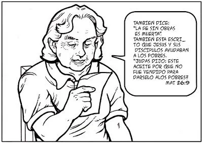 La Maestra ,comic para colorear cristiano