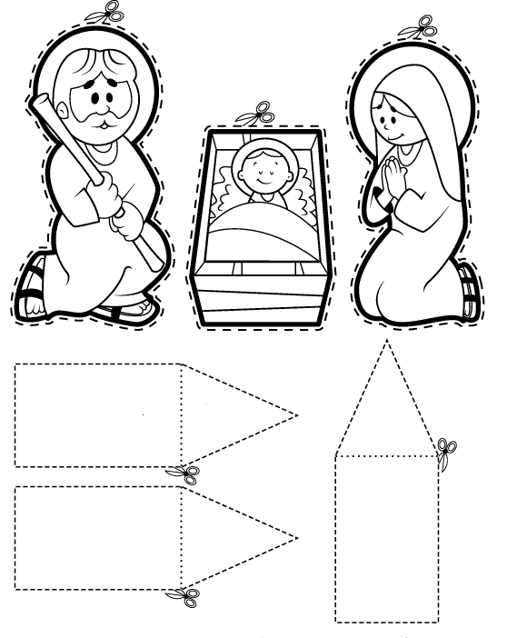 Maestra de Infantil: Belén para colorear. Figuras recortables.