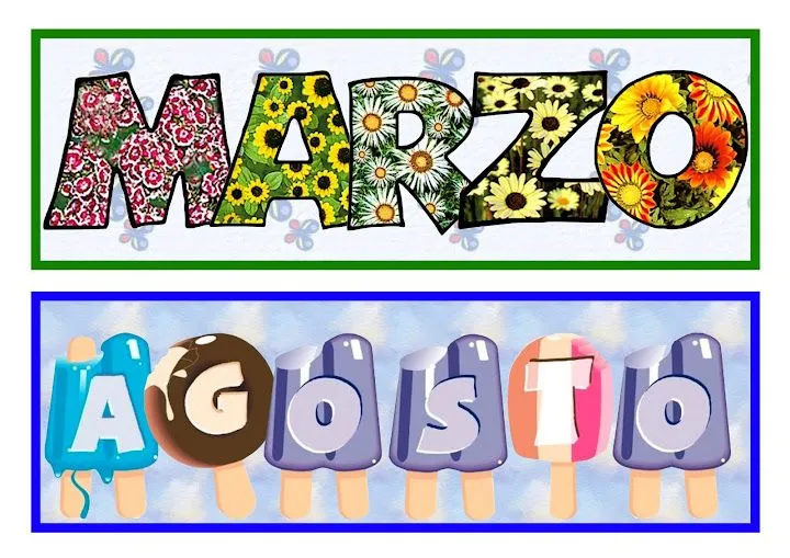 Maestra de Infantil: Carteles para los meses del año