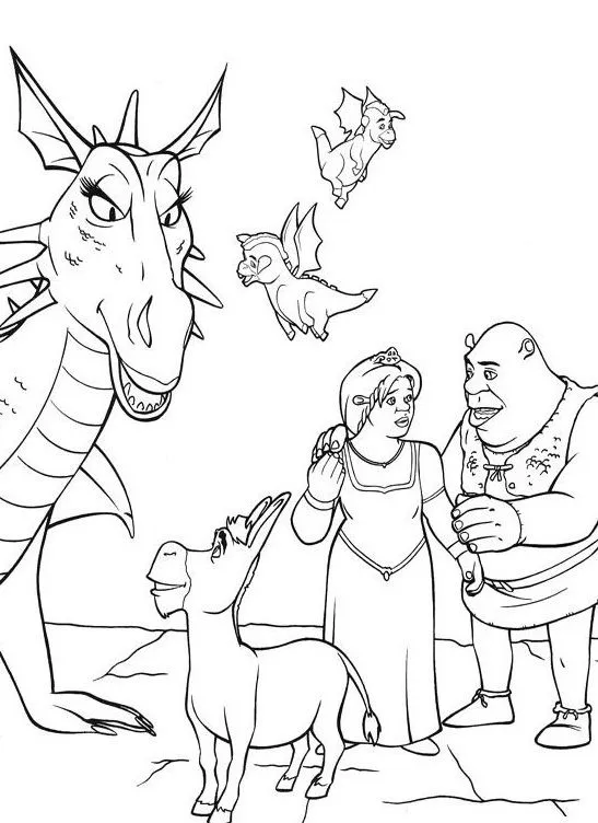 Maestra de Infantil: Shrek y Fiona. Dibujos para colorear.