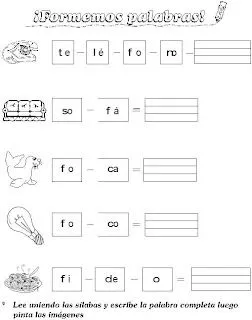 Maestras Jardineras: F: Formemos las palabras