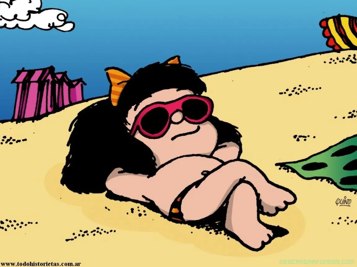 Mafalda tomando el sol