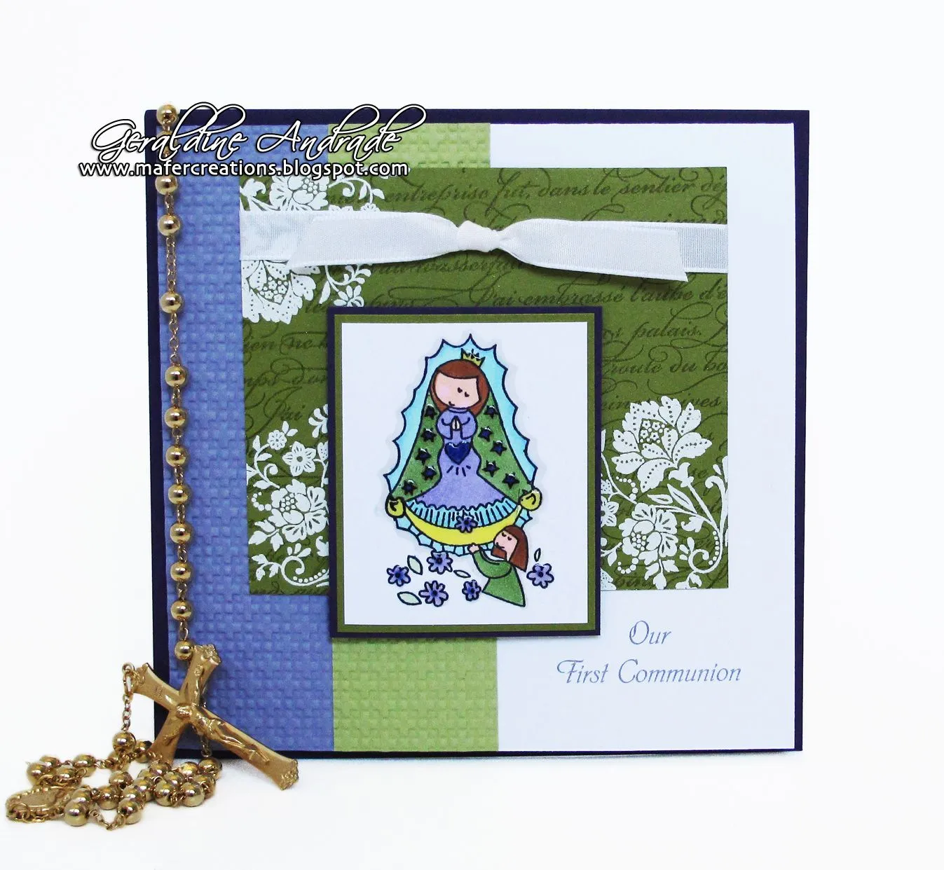 Mafer's Creations: FIRST COMMUNION CARD - TARJETA DE PRIMERA COMUNION