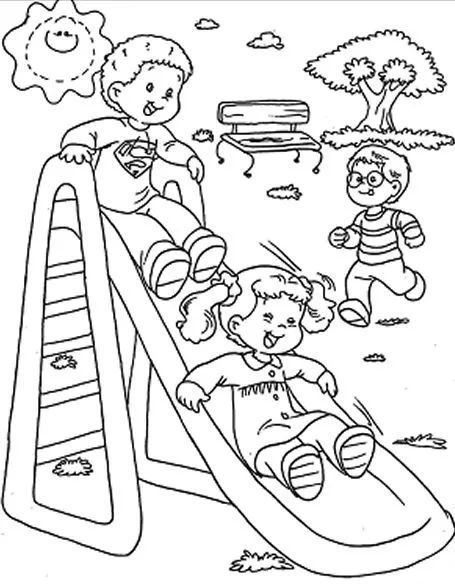 Magenes niños jugando para colorear - Imagui
