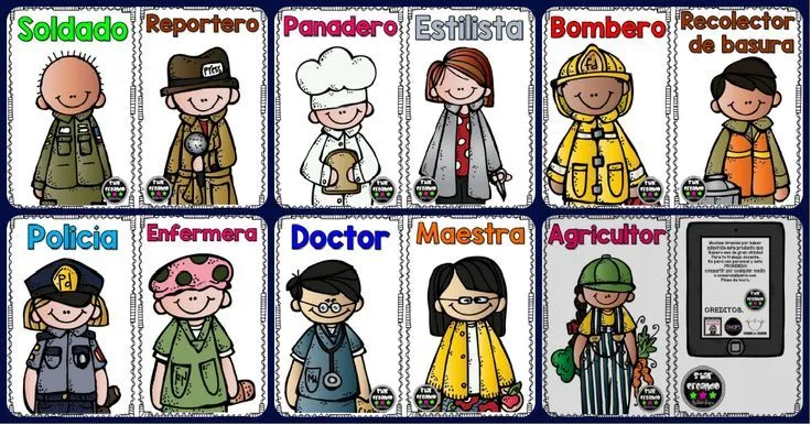 Magnífica colección de tarjetas con las profesiones. Ideales para ...