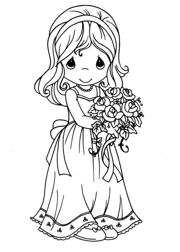 Maid of Honor Precious Moments Coloring Page | Kids Play Color